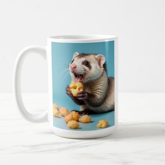 Mug Ferret Cute Manger Fromage Poufs (Gauche)