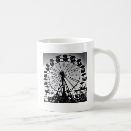 Mug Ferris Wheel en noir et blanc cadeaux photo (Droite)