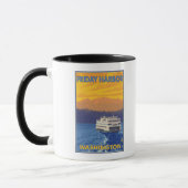 Mug Ferry and Mountains - Friday Harbour, Washington (Gauche)