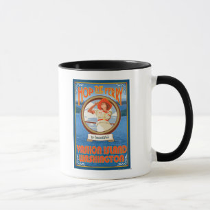 Mug Ferry d'équitation de femme - île de Vashon,