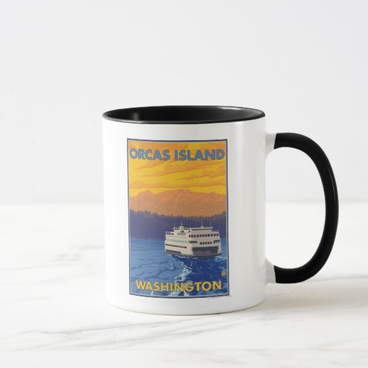 Mug Ferry et montagne - Orcas Island, Washington (Droite)