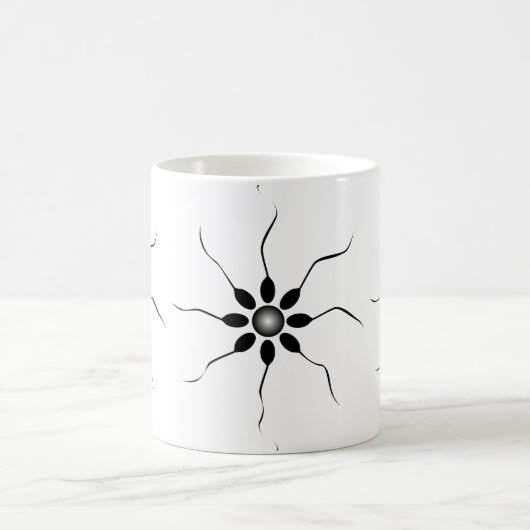 Mug Fertilisation heureuse de sperme. Noir et blanc (Centre)