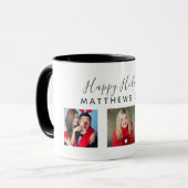 Mug Festif 3 x photo Collage Noël Rouge or (Devant gauche)