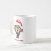 Mug Festif aquarelle Dachshund Père Noël Noël (Devant gauche)