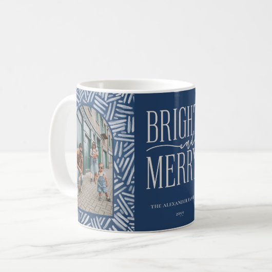 Mug Festif Boho Motif 2 Photo Famille Vacances (Devant gauche)
