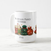 Mug Festif Boots d'hiver Casquettes Noël de famille (Devant gauche)