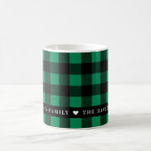 Mug Festif Buffle vert Plaid personnalisé Monogramme d (Centre)