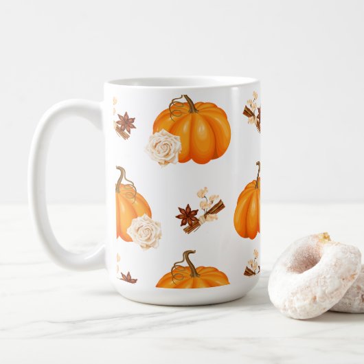 Mug Festif Citrouille d'automne et bouge d'épices (Avec donut)