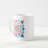 Mug Festif folklor art monogramme floral Noël (Devant gauche)