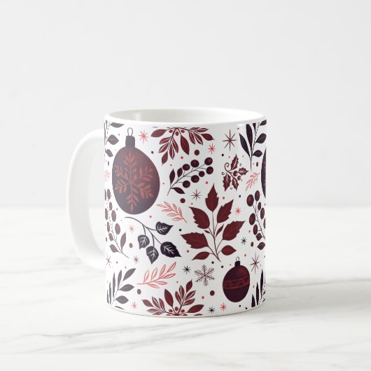 Mug Festif hiver Rouge et Noir Noël (Devant gauche)