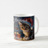Mug Festif Kitten de Noël avec Santa Hat (Devant droit)