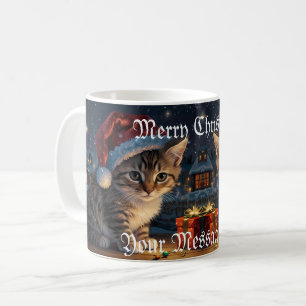 Mug Festif Kitten de Noël avec Santa Hat