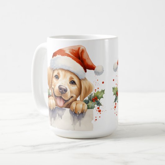 Mug Festif Labrador Retriever Christmas Puppy Chien (Devant gauche)