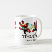 Mug Festif Lumières Rustique Plaid Deer Antlers Nom Ca (Devant droit)