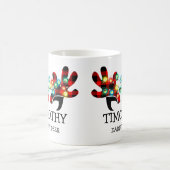 Mug Festif Lumières Rustique Plaid Deer Antlers Nom Ca (Centre)