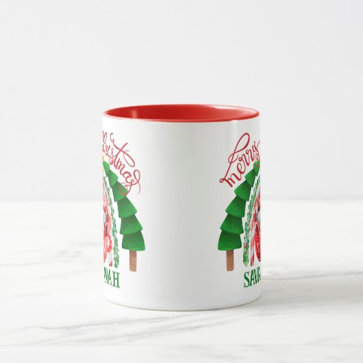 Mug Festif mignon Gnome Joyeux Arbre de Noël Arc-en-ci (Centre)