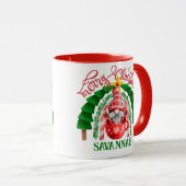 Mug Festif mignon Gnome Joyeux Arbre de Noël Arc-en-ci (Devant droit)
