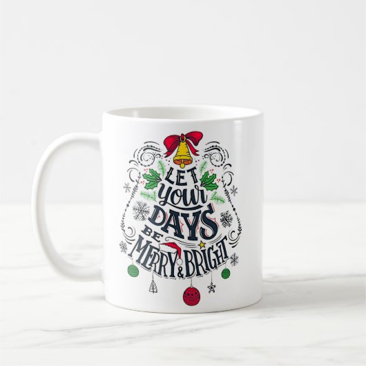 Mug Festif Noël Joyeux et Bright Noël (Gauche)