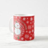 Mug Festif Noël Snowman Fêtes Snowflakes (Devant gauche)