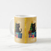 Mug Festif Orange Joyeux Noël Black Cat Café (Devant gauche)