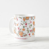 Mug Festif Orange Pine floral Aquarelle (Devant gauche)