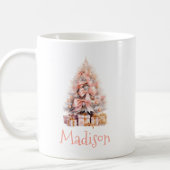 Mug Festif personnalisé Arbre de Noël rose