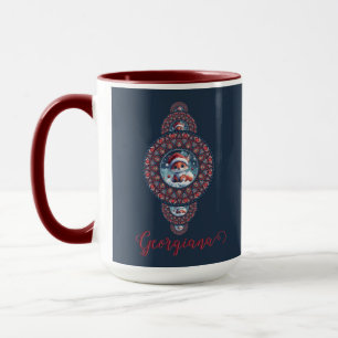 Mug Festif personnalisé Kawaii Fox Ornamental Mandala