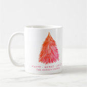 Mug Festif Red Christmas Tree Watercolor Holiday (Gauche)