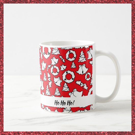Mug Festif Rouge Blanc Noir Noël