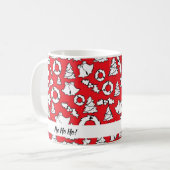 Mug Festif Rouge Blanc Noir Noël (Devant gauche)