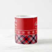 Mug Festif Rouge Tartan Plaid Noël personnalisé (Centre)
