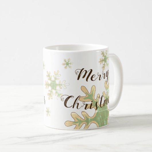 Mug Festif Snowflake Joyeux Script de Noël (Devant droit)