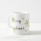 Mug Festif Snowflake Joyeux Script de Noël (Devant gauche)