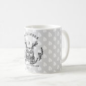 Mug Festif Vacances Chouette en Bois Etching Famille M (Devant droit)