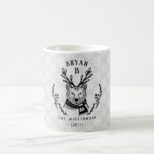 Mug Festif vacances Ours polaire Etching Famille Monog