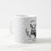 Mug Festif vacances Racon Etching Famille Monogramme (Devant gauche)