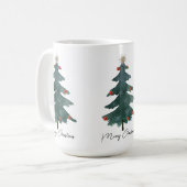 Mug Festif vert sapin de Noël Joyeux Noël (Devant gauche)