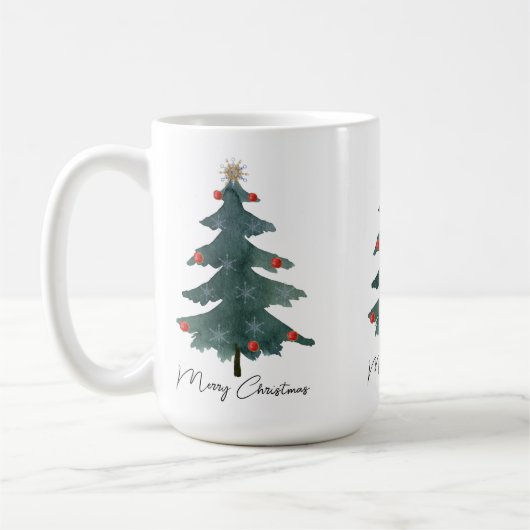 Mug Festif vert sapin de Noël Joyeux Noël (Gauche)