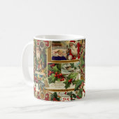 Mug Festif Vintage Noël Ephémère Collage-Gold (Devant gauche)