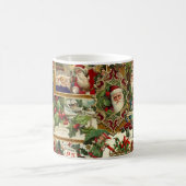 Mug Festif Vintage Noël Ephémère Collage-Gold (Centre)
