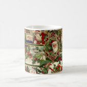 Mug Festif Vintage Noël Ephémère Collage-Green (Centre)