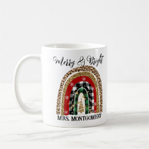 Mug Festif Whimsical mignon Plaid Holiday Nom arc-en-c
