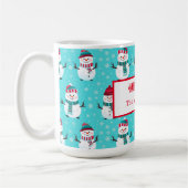 Mug Festif Winter Wonderland Blue Snowmen Noël (Gauche)