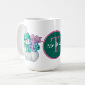 Mug Festin bonhomme de neige ajouter monogramme (Devant gauche)