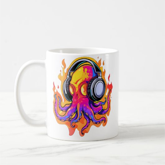 Mug Festival de Dj Edm Pieuvre de Feu Rave d'Été (Gauche)