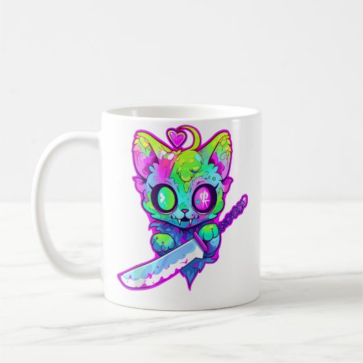 Mug Festival Rave EDM Samouraï Chat Zombie (Gauche)