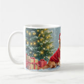 Mug Festive Afghan Hound Christmas Santa Hat Funny (Gauche)