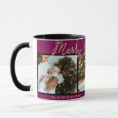 Mug Festive Bourgogne Joyeux Noël 3 Photos Collage (Gauche)