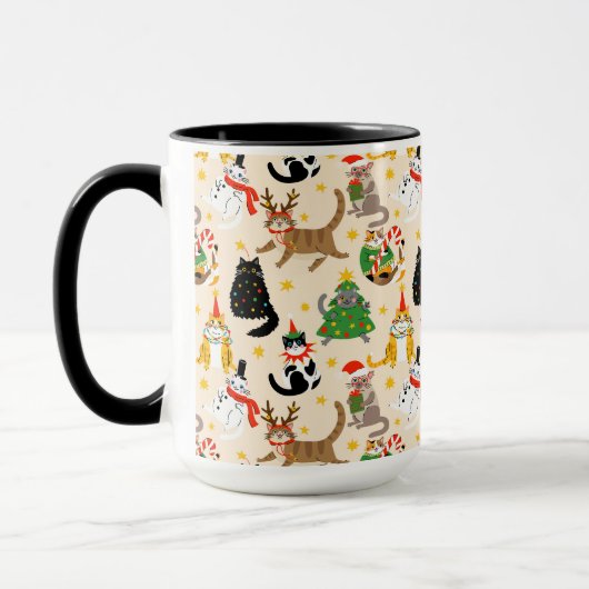 Mug Festive Chats Motif de Noël (Gauche)