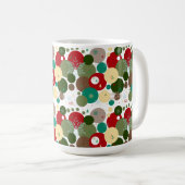 Mug Festive Circles with Snowflakes, Trees & Mistletoe (Devant droit)